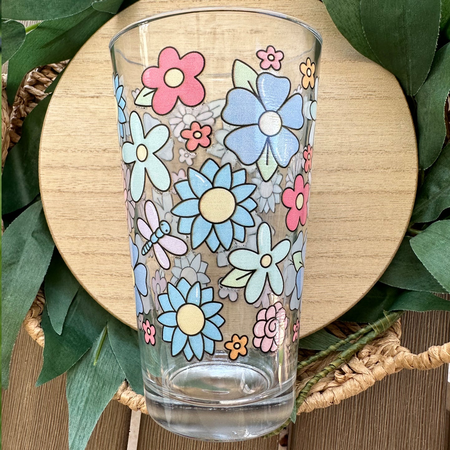 Floral Pint Glass