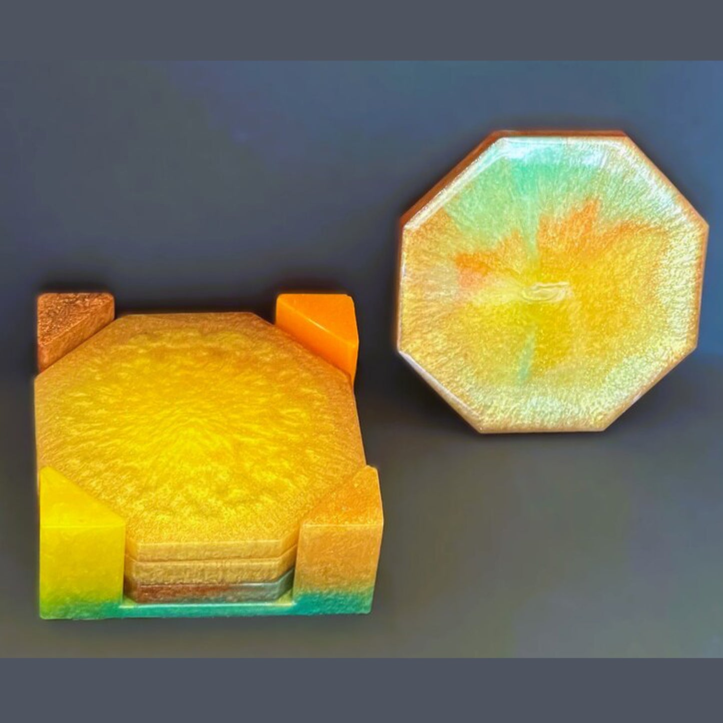 Gold, Green and Orange Coaster Set