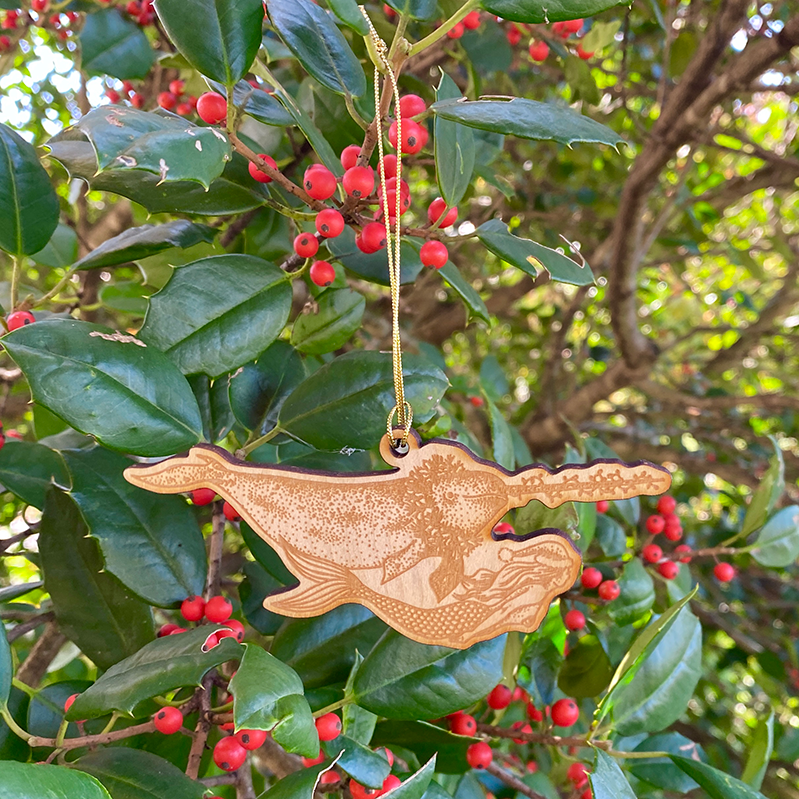 Mermaid & Narwhal Wooden Ornament