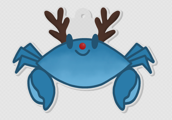 Crab Reindeer Ornament