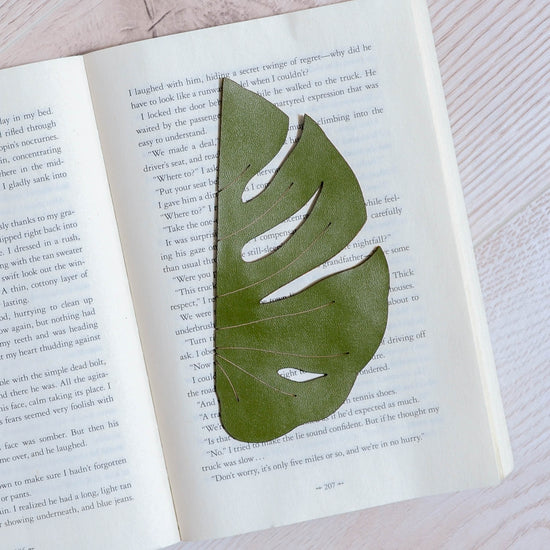 Leaf Bookmark - Vegan Leather