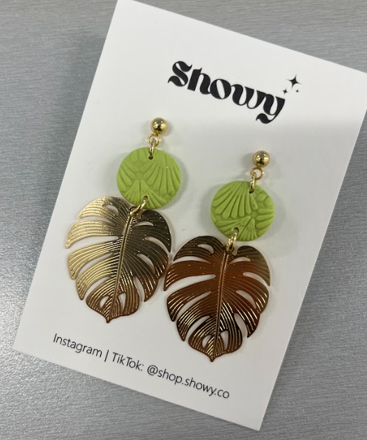 Monstera Leaf Earrings