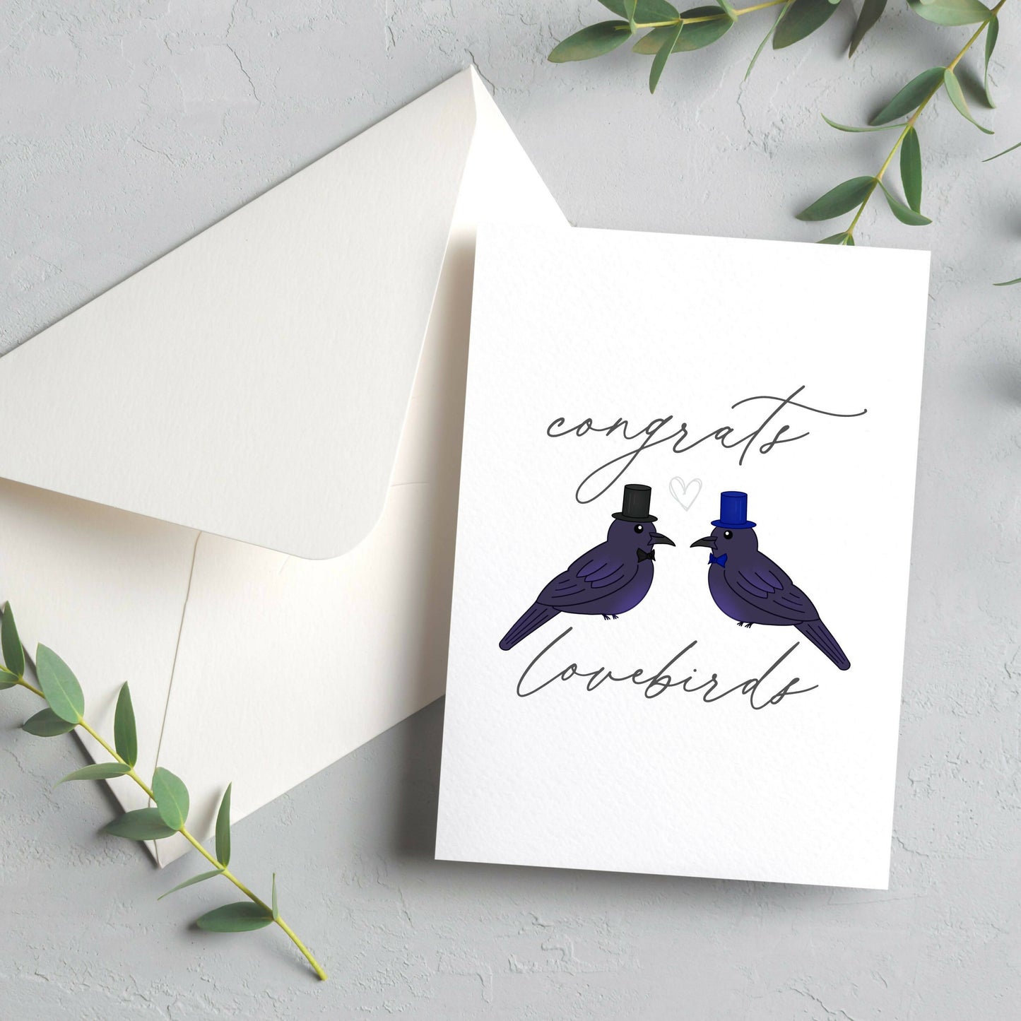Load image into Gallery viewer, Congrats Lovebirds - Ravens Greeting Card
