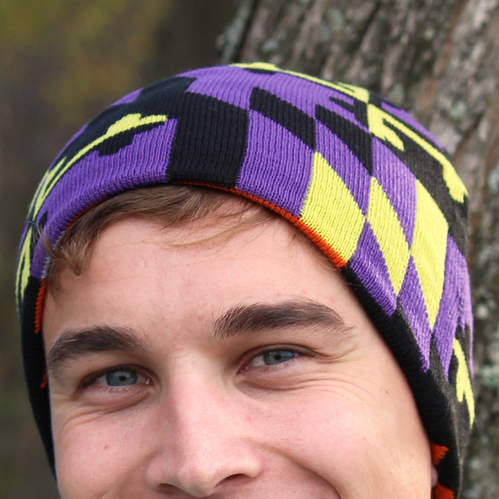 Baltimore Purple & Orange Maryland Flag / Reversible Knit Beanie Cap - Route One Apparel