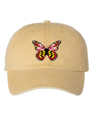 
            
                Load image into Gallery viewer, Maryland Flag Butterfly (Yellow) / Baseball Hat - Route One Apparel
            
        