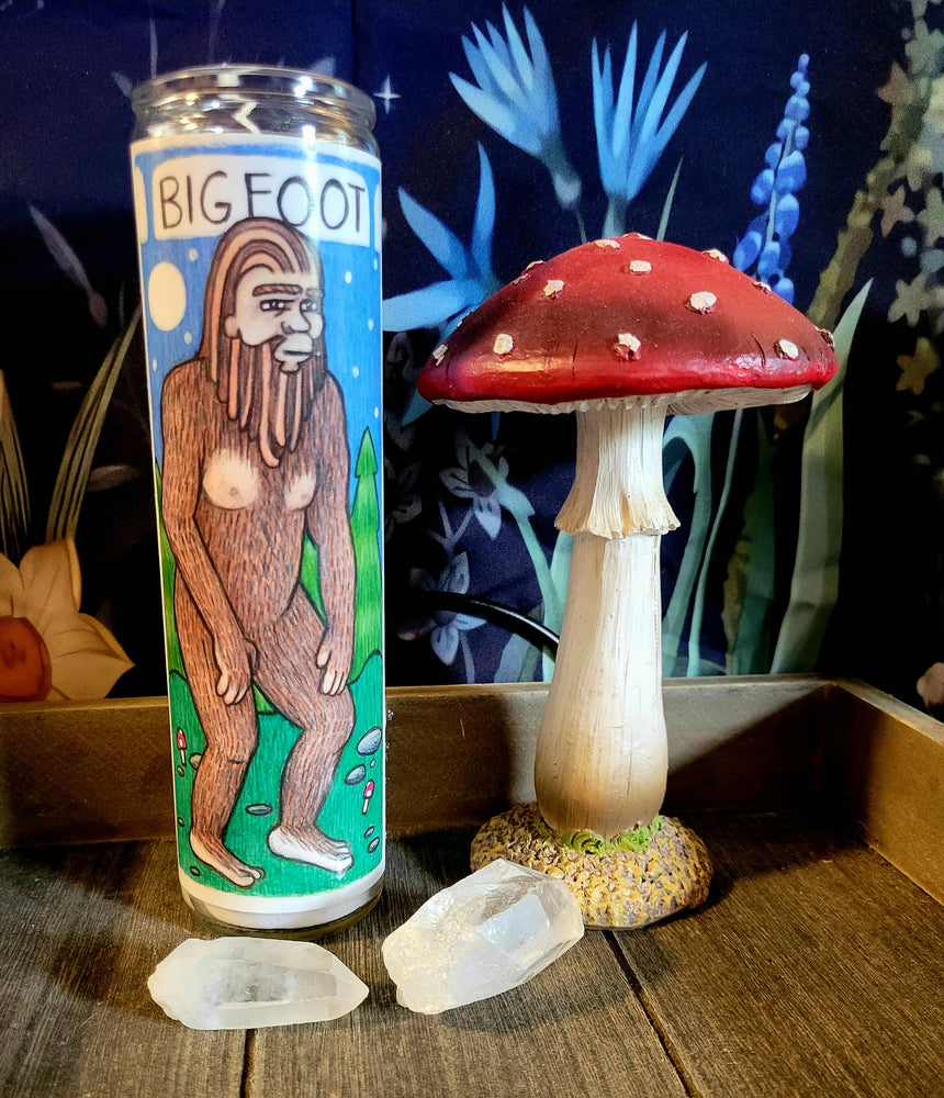 
            
                Load image into Gallery viewer, Bigfoot Cryptid Prayer Candle
            
        