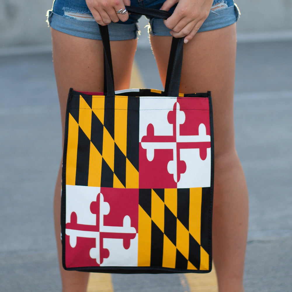 
            
                Load image into Gallery viewer, Maryland Flag / Reusable Shopping Bag - Route One Apparel
            
        