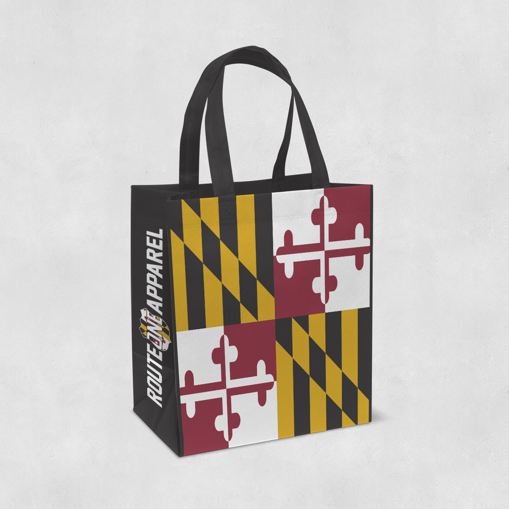 
            
                Load image into Gallery viewer, Maryland Flag / Reusable Shopping Bag - Route One Apparel
            
        