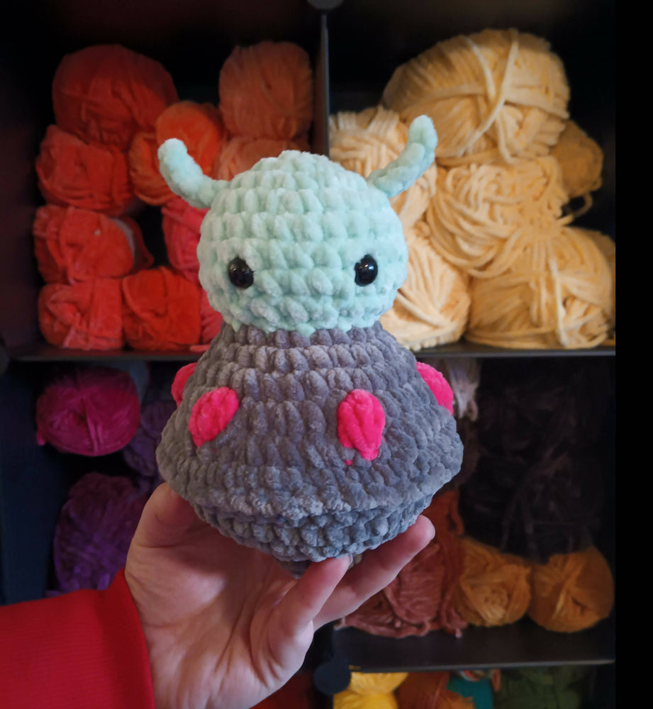 
            
                Load image into Gallery viewer, Crochet Alien in Spaceship
            
        